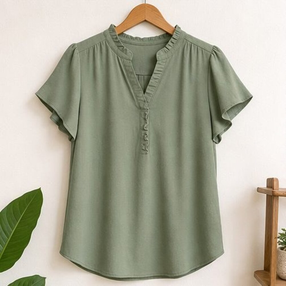 Sage Wrap Blouse